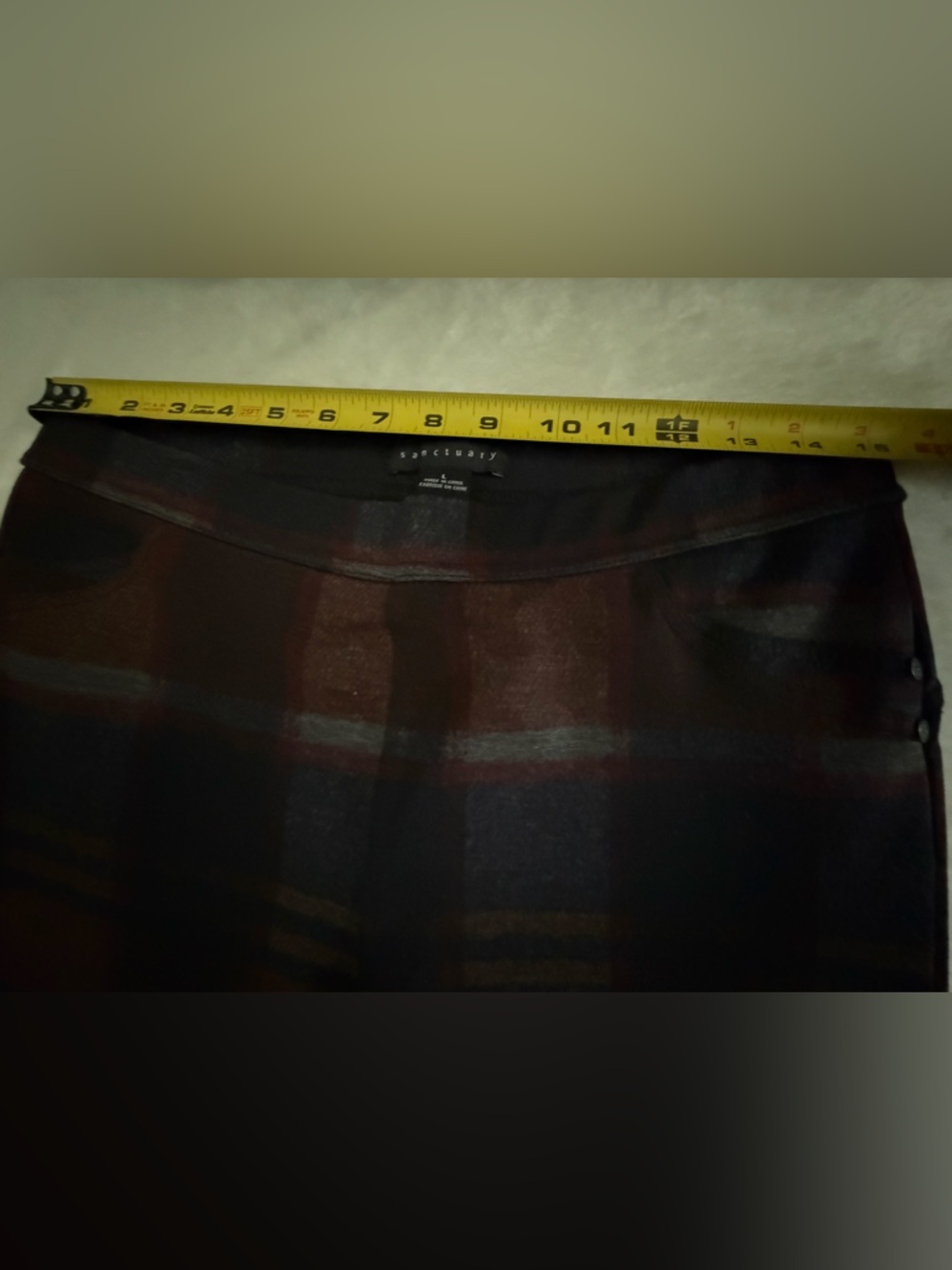 Sanctuary Plaid Slim Pull On Stretchy Pants, Size L - Picture 6 of 16